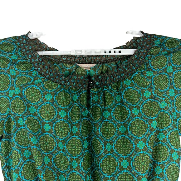 White Stag Women's Floral 100% Polyester Blouse Size XL Green - Picture 3 of 7